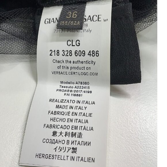 VERSACE Sz EU (IT) 36/US 0 Black Midi Skirt Front Slit Tulle Lining VERSACE LOGO - Picture 10 of 10